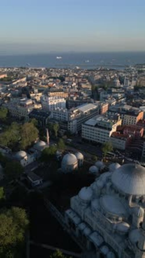 Urban aerial view of famous places in Istanbul, Turkey