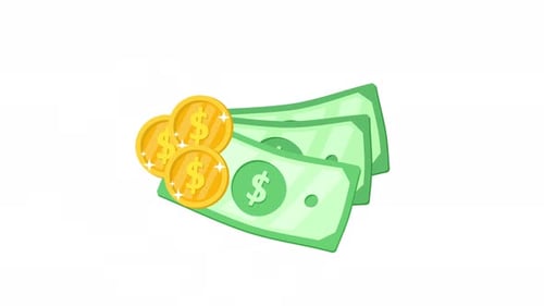 Three gold coins and three dollar bills
