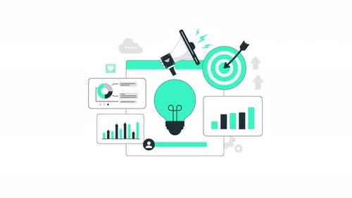 Animated Flat Design Corporate Strategy and Marketing Data Analysis
