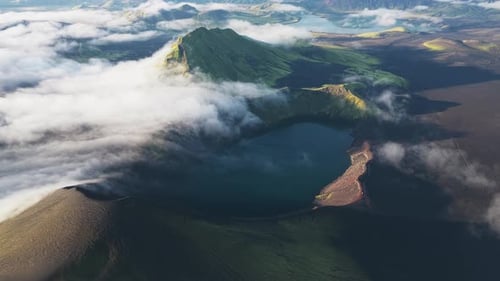 Aerial view of Blahylur View Point, Iceland.