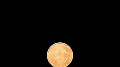 Golden Bitcoin Coin Digital Currency Animation