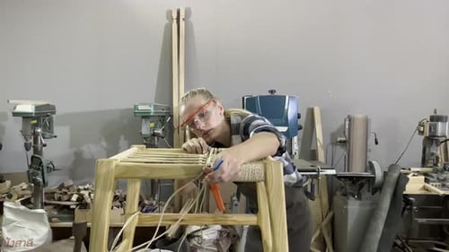 Carpenter Small Business Owner in Wood Furniture Making Female Carpenter