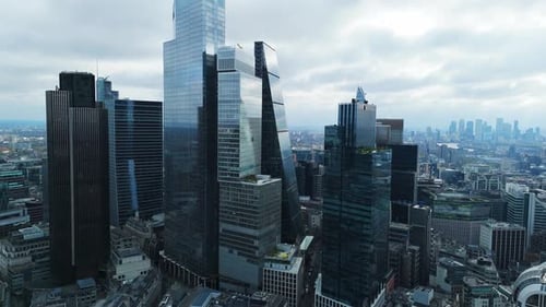 Aerial View of London's Skyscrapers, United Kingdom.