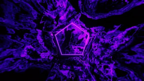 Purple Pentagon Liquid Effect Background Loop Animation In 4K