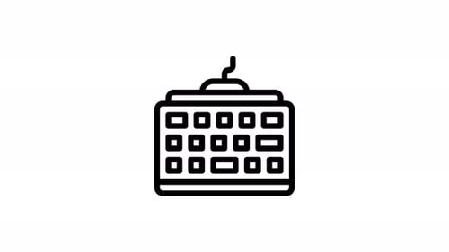 Animated Flat Design Keyboard Icon for Technology