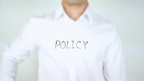 Policy, Man Writing on Glass