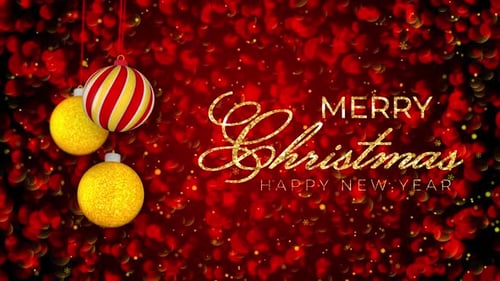 Christmas and New Year Festive Celebration Background with Glittering Ornaments