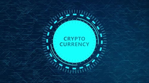 Futuristic Digital Crypto Currency Text Reveal Animation