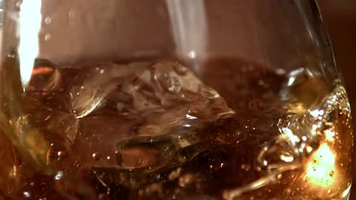 Whiskey with Ice Filmed on a Highspeed Camera at 1000 Fps