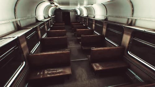 Intérieur de l'ancien train électrique soviétique