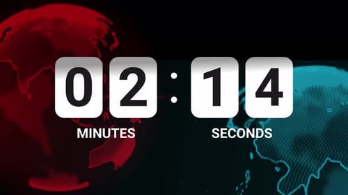 3-Minuten-Countdown-Timer für Nachrichtenhintergrund