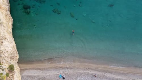 Swimming in Ocean blue beach