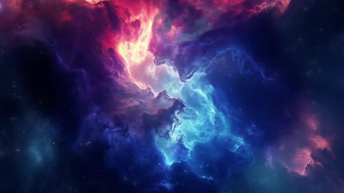 Abstract Cosmic Nebula Cloud Journey Motion Graphic
