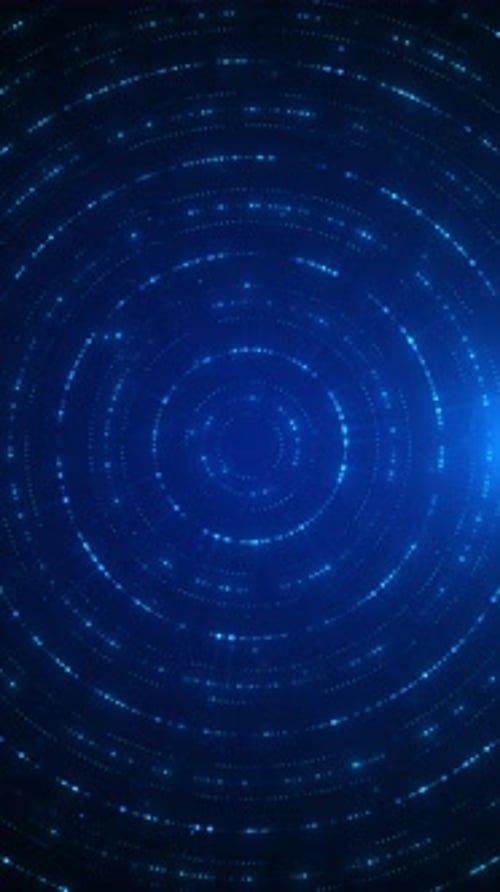 High technology technology background round circle glowing dots fading , data information matrix ani