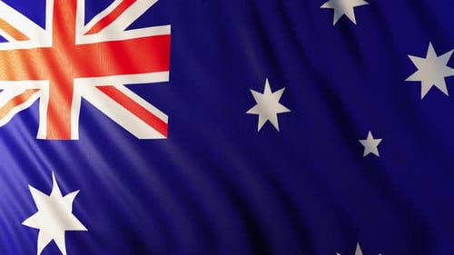 Australia National Flag Waving Seamless Loop