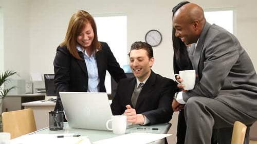 Group of Businesspeople Having Discussion 20s