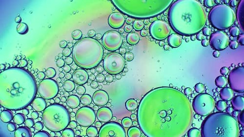 Abstract Oil Droplets with Vibrant Iridescent Colors