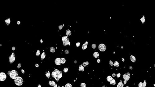 Brilliant Diamonds Flying Upwards Looping Background Animation