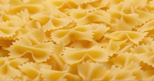 Pasta Backgroud Macro View of Dry Authentic Italian Farfalle