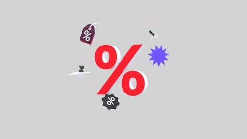 Animated 3D Percentage Sign for Sales and Promotions