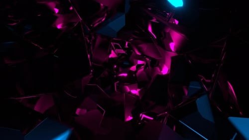 Blue And Pink Curved Abstract Interdimensional Tunnel Background Vj Loop In 4K