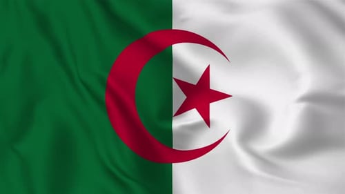 Realistic Waving Algerian Flag Animation