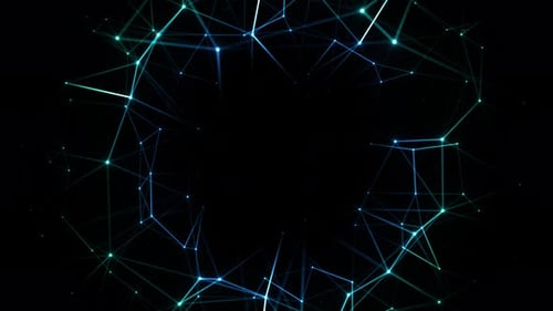 Celestial Dance: A Black Background With Green Lines and Dots.