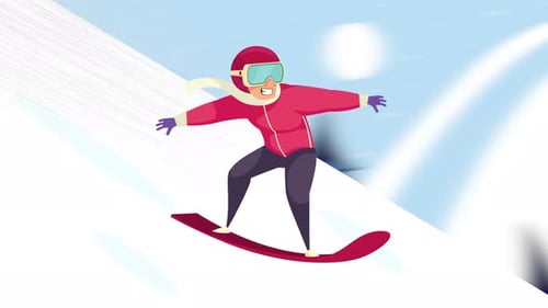 Winter Ski Man Animation