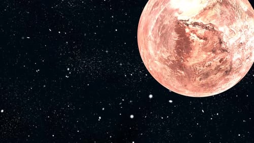 Realistic Rotating Planet and Shimmering Stars in Deep Space