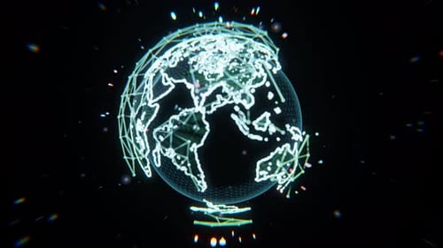 Digital Earth Globe Network Futuristic Technology Animation