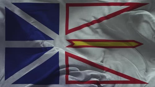 Newfoundland Flag .Slow Motion Cloth Animation -3D Rendering