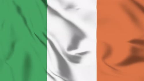 Waving Ireland Flag Seamless Loop Animation