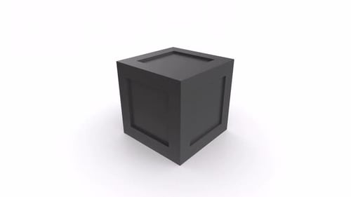 Minimalist 3D Cube Rotation on White Background