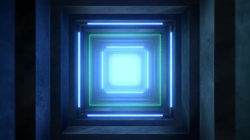 Square Neon & Stone Tunnel 01
