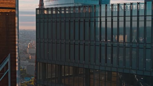 Aerial View of Skyscrapers Moscow City and Business District