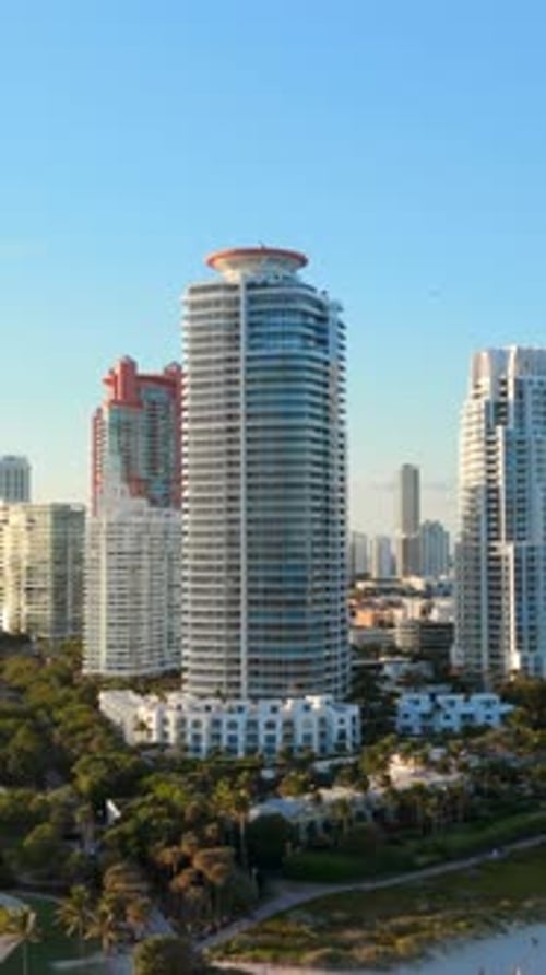 This is a Stunning Aerial View Showcasing the Beauty of Miami Beach Florida and Its Surroundings