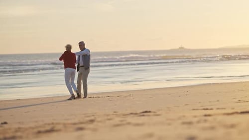 Senior Couple Enjoying a Romantic Moment on the Beach
