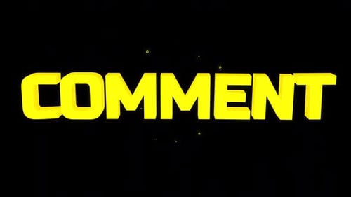 Gelber 3D-Titel „Kommentar“ auf Alpha