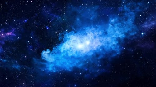 Fondo espacial con hermoso espacio con nebulosa azul