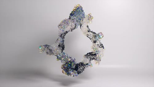 Shimmering Abstract Bubbles Morphing Organic Shape Animation