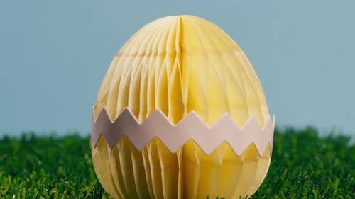 Close Up of Paper Easter Egg Decoration