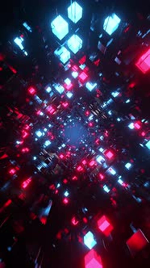 Very colorful and abstract background with squares and squares. Vertical looped animation