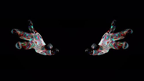 Abstract Glitch Glass Hands Animation