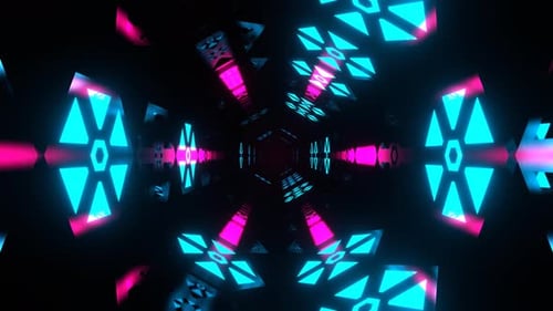 Cyan And Pink Digital Strobe Light Vortex Background Vj Loop In 4K