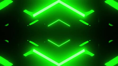 Toxic Green Neon Arrow Tunnel Vj Loop Background Animation