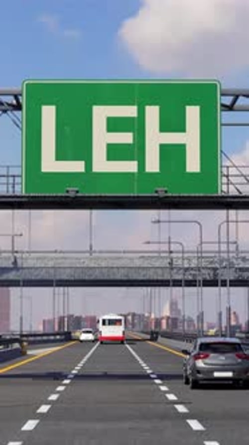 LEH Road sign on Highway Vertical Video