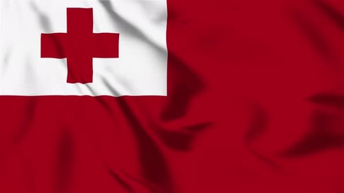Realistic Waving Flag of Tonga Animation