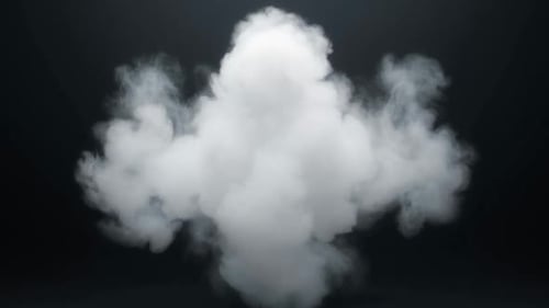 Dense White Smoke Puff Explosion