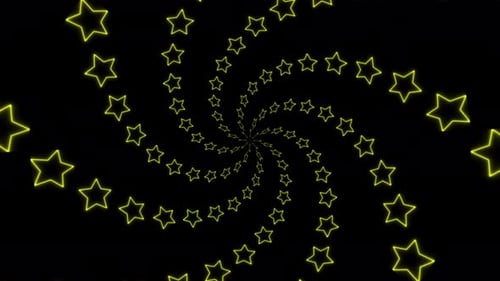Swirling Yellow Stars Overlay Loop