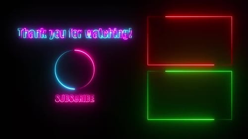 Youtube End Screen Neon Frame Red & Green V2